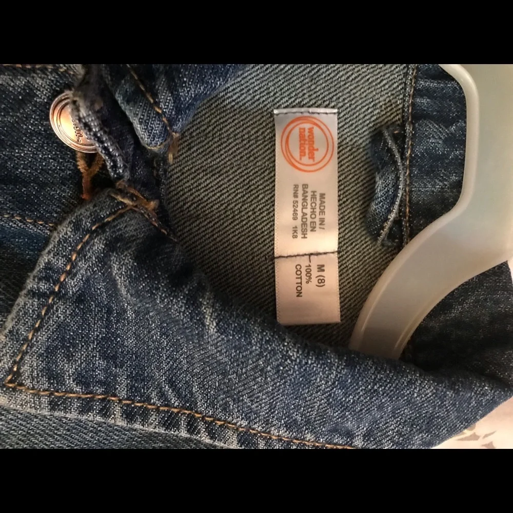 S🚫LD NWT Wonder Nation Denim Jacket (INDIGO DENIM) Size  M(8) 100% Cotton - Picture 4 of 5